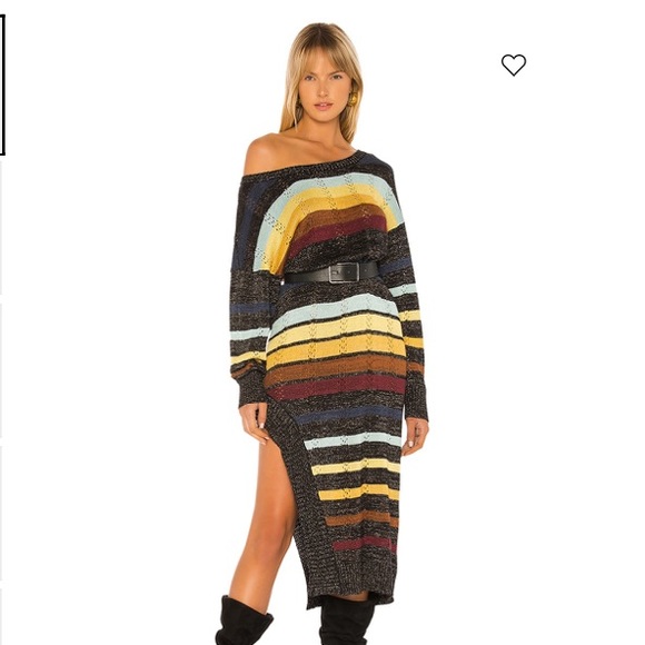 Jen’s Pirate Booty black rainbow Swallowtail Maxi knit Dress Size XS S - Picture 3 of 16